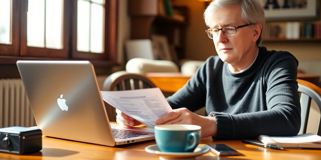 Person at a desk reviewing SSI documents.